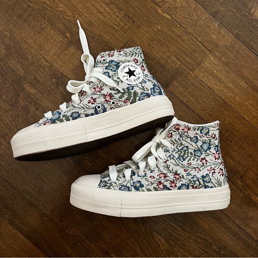 Converse floral high tops
